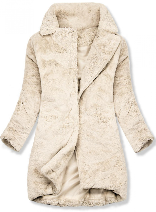 Krémový teddy kabát