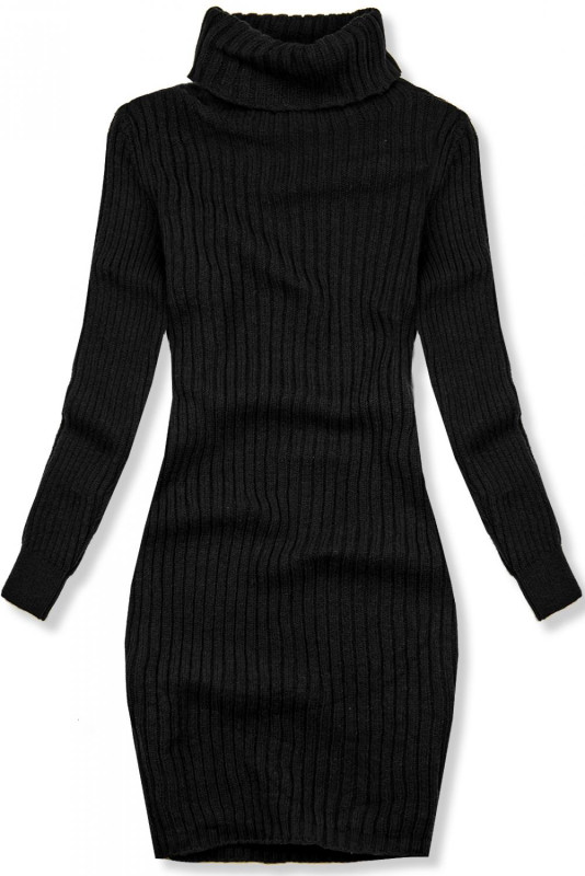 Černé pletené rolákové šaty