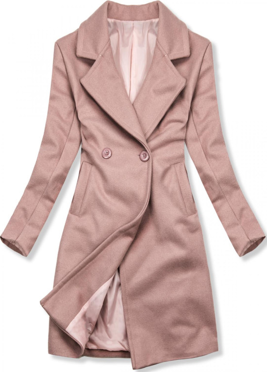 Růžový podzimní kabát