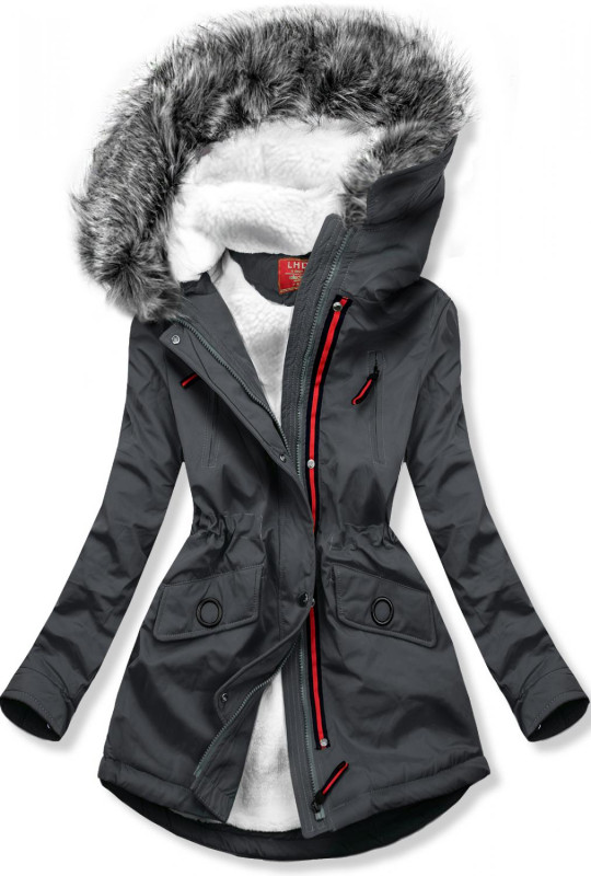 Šedá parka na období podzim/zima