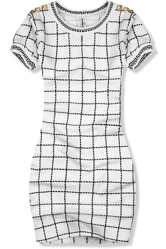 Bílo-černé šaty káro