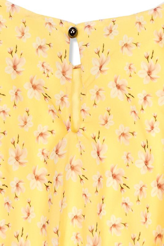 Žluté květinové maxi šaty