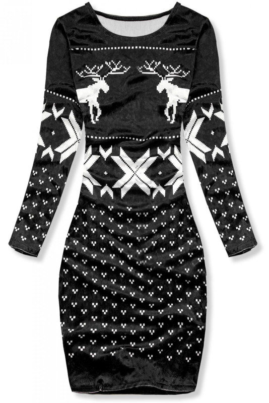 Černé sametové vánoční šaty