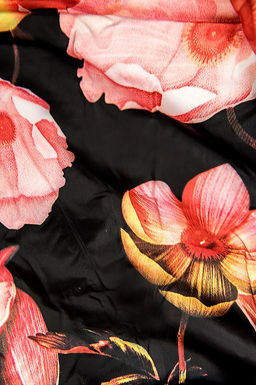 Červená bunda s květinovou podšívkou od LHD