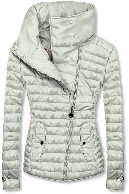 Světle zelená prošívaná jarní bunda