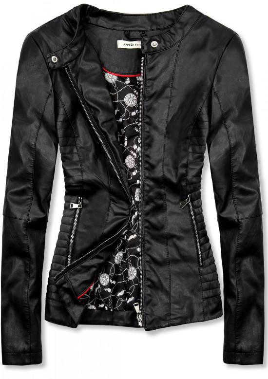 Černá koženková bunda