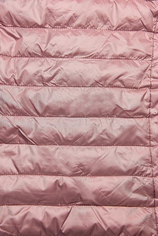 Růžová jarní prošívaná bunda s kapucí