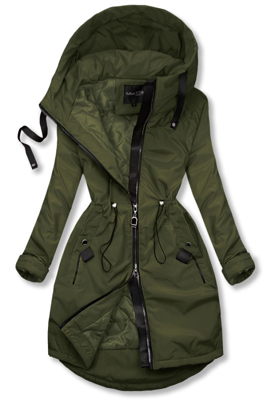 Khaki přechodný plášť/parka