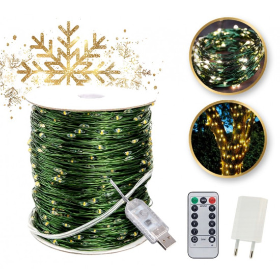 Vánoční světla - 500 LED, 50m, teplá bílá