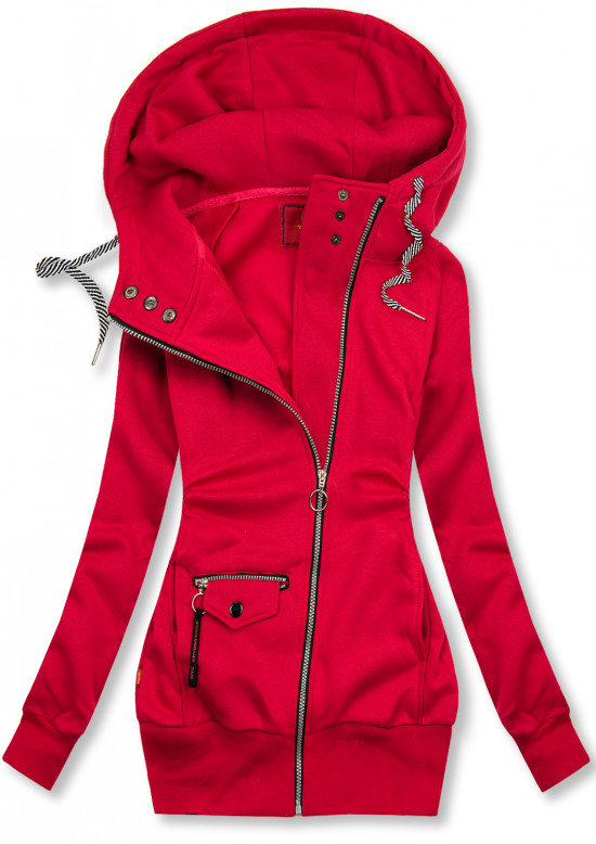 Červená mikina na zip