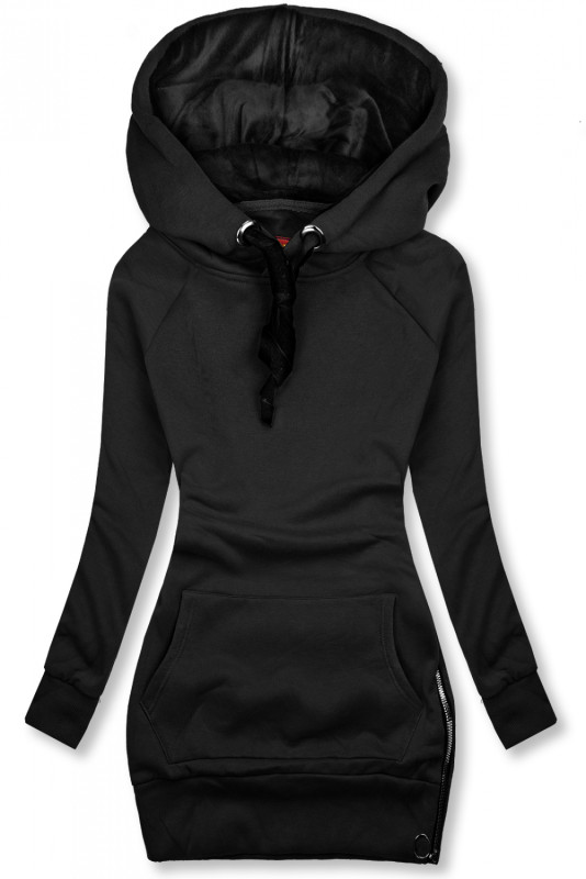 Černá mikina se sametovou kapucí