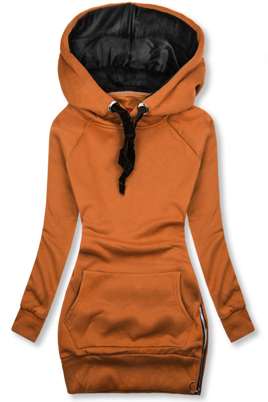 Skořicová mikina se sametovou kapucí