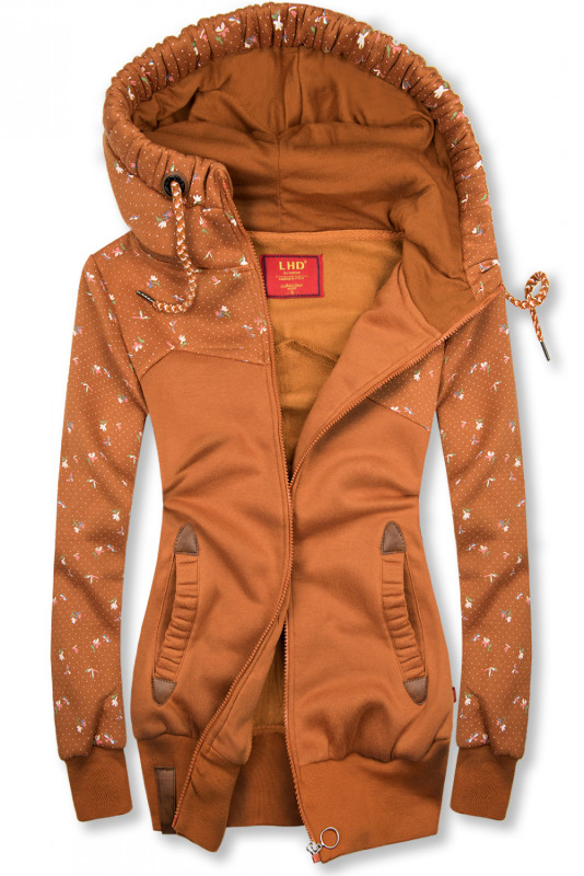 Terakota mikina s květinovým vzorem