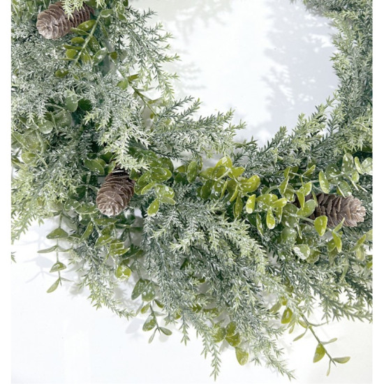 Vánoční věnec na dveře, naturální zelená, 38 cm
