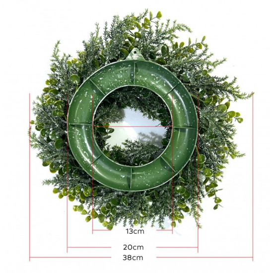 Vánoční věnec na dveře, naturální zelená, 38 cm
