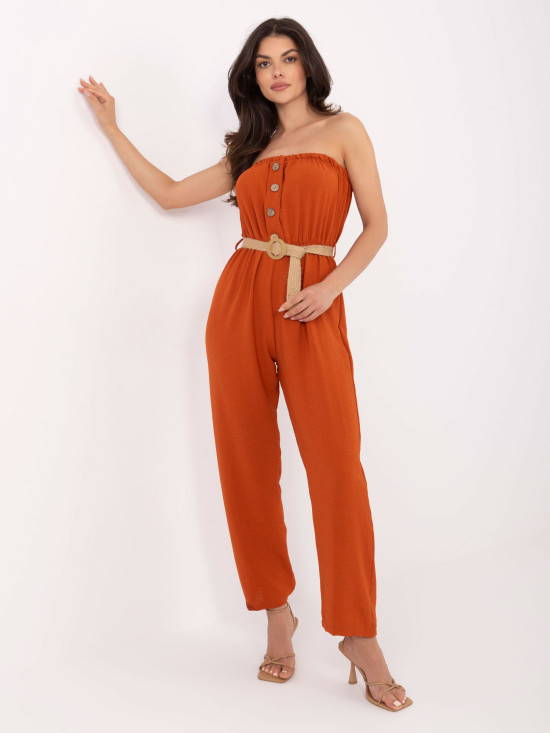 Oranžový overal s páskem RUE PARIS
