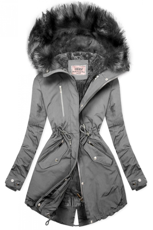 Šedá parka na zimu