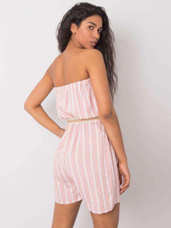 Růžovo-bílý dámský overal