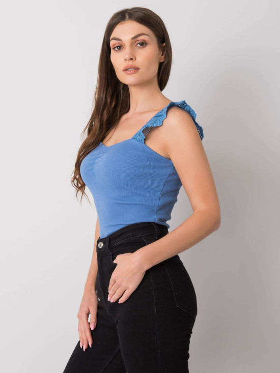 Tmavě modrý bavlněný top