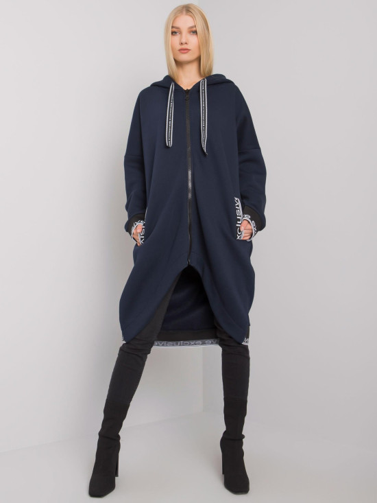 Tmavě modrá dámská rozepínací mikina