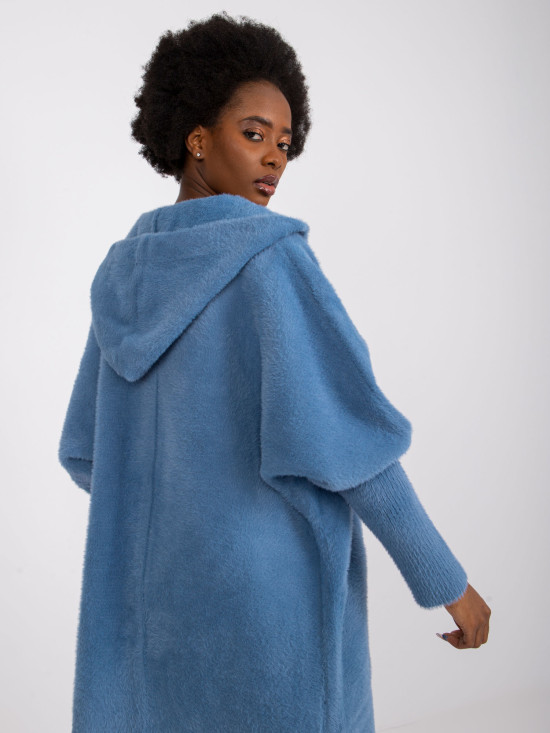 Elegantní přechodový kabát v modré barvě