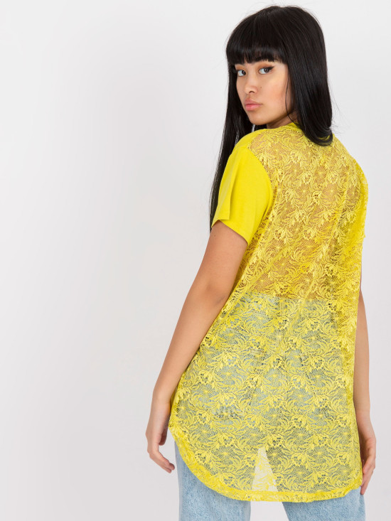 Limetková blůza s krátkým rukávem