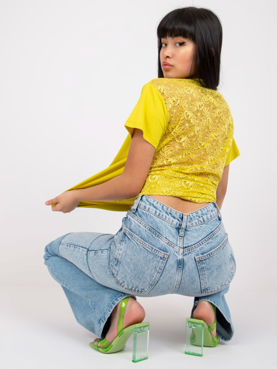 Limetková blůza s krátkým rukávem