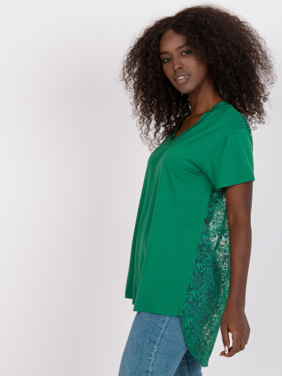 Stylová blůza s V výstřihem v tmavě zelené