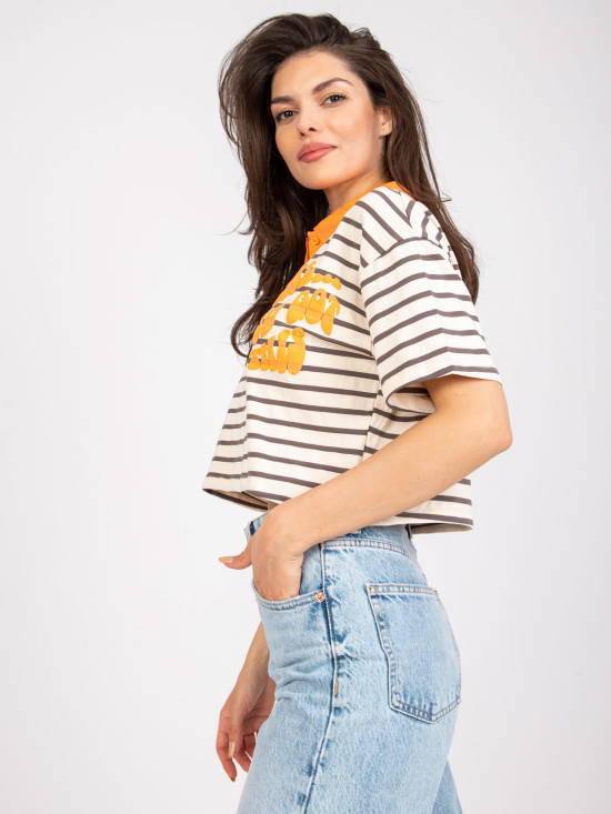 Béžová blůza s krátkým rukávem