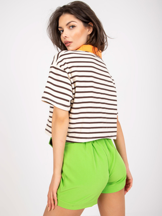 Hnědá blůza s krátkým rukávem