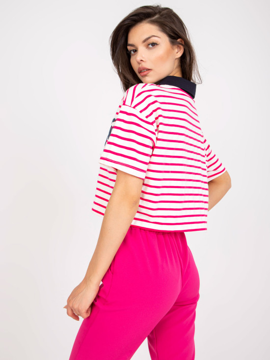 Pohodlná růžová blůza s krátkým rukávem