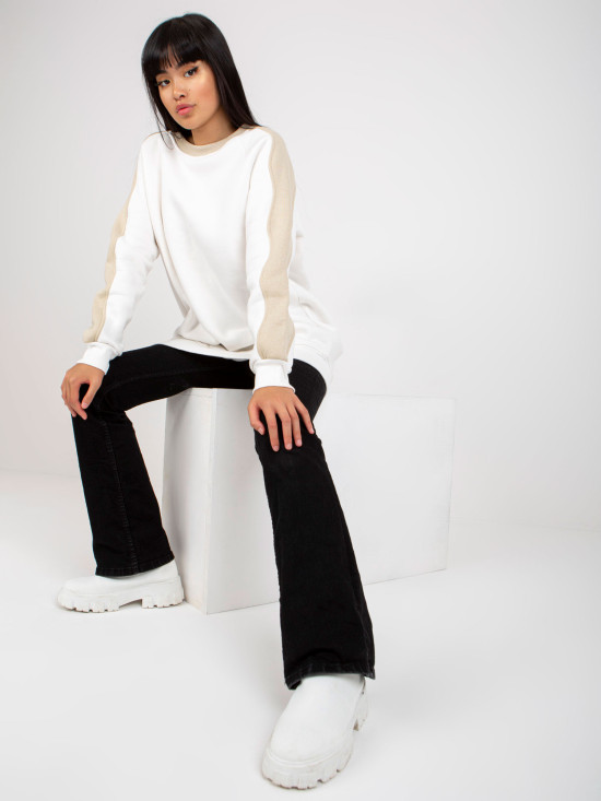 Bílo-bežová oversize mikina