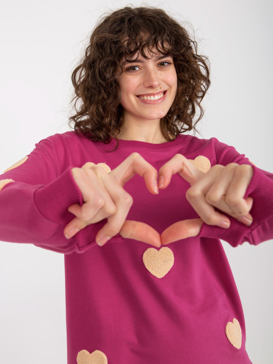 Růžový casual komplet šatů a mikiny