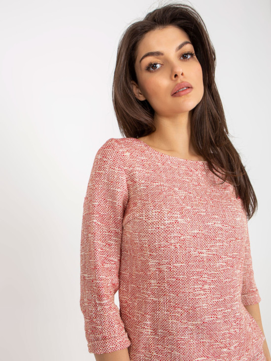 Elegantní červená halenka s 3/4 rukávem