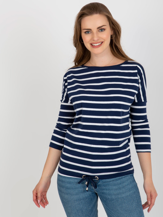 Modro-bílé bavlněné tričko