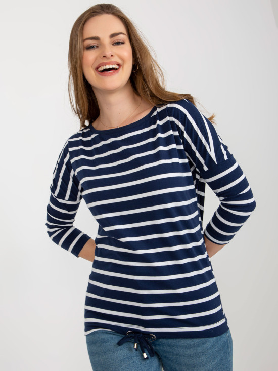 Modro-bílé bavlněné tričko