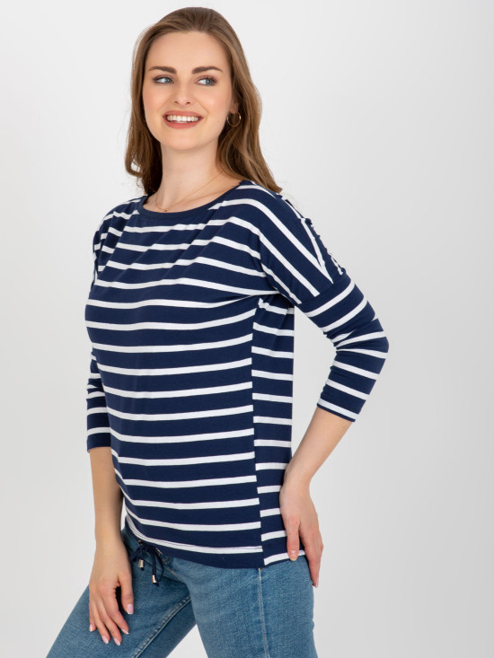 Modro-bílé bavlněné tričko