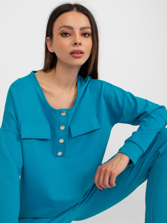 Modrý bavlněný casual komplet