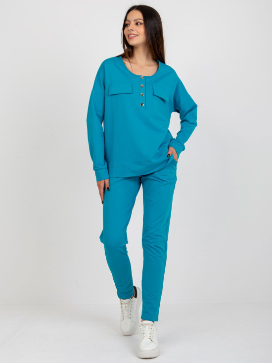 Modrý bavlněný casual komplet