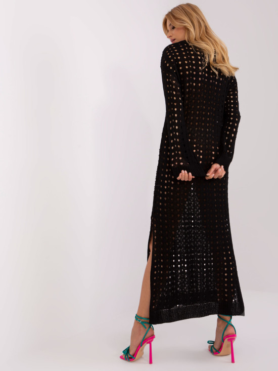 Černé plážové maxi šaty s rozparkem