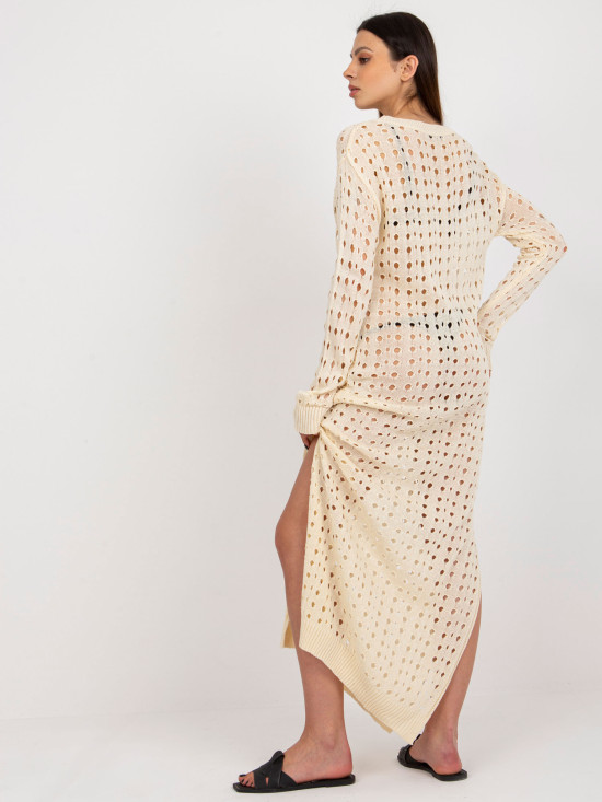 Světle béžové letní pletené šaty