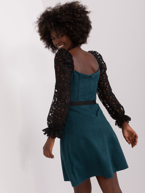 Mořské modré koktejlové šaty