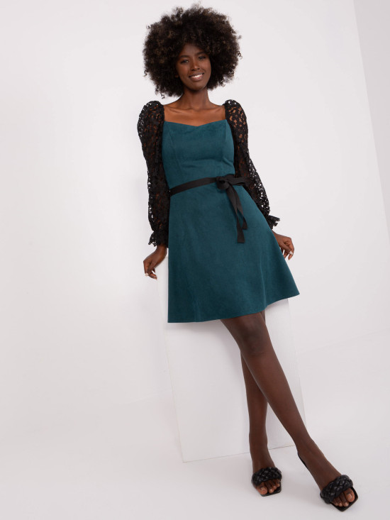 Mořské modré koktejlové šaty