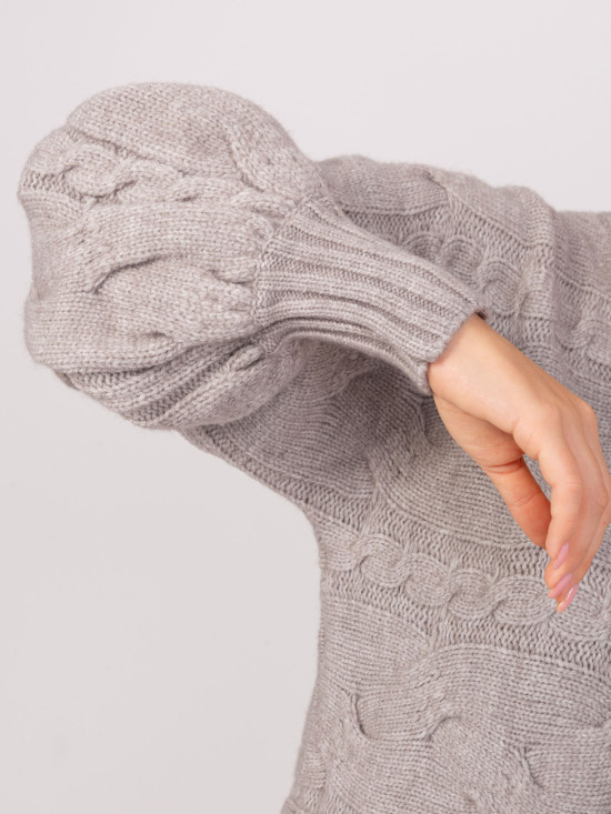 Šedé oversize pletené šaty/pulovr