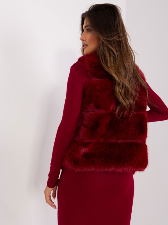 Bordová asymetrická dámská vesta