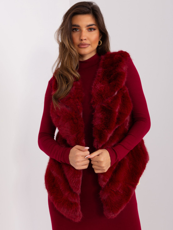 Bordová asymetrická dámská vesta