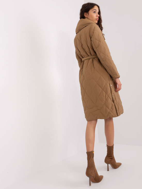 Camel zimní prošívaná bunda bez kapuce