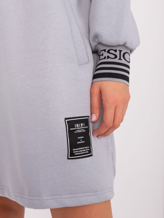 Šedé mikinové oversize šaty