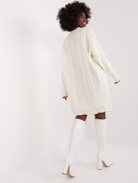 Pletené midi šaty v ecru