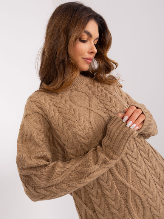 Midi šaty v tmavě béžové barvě